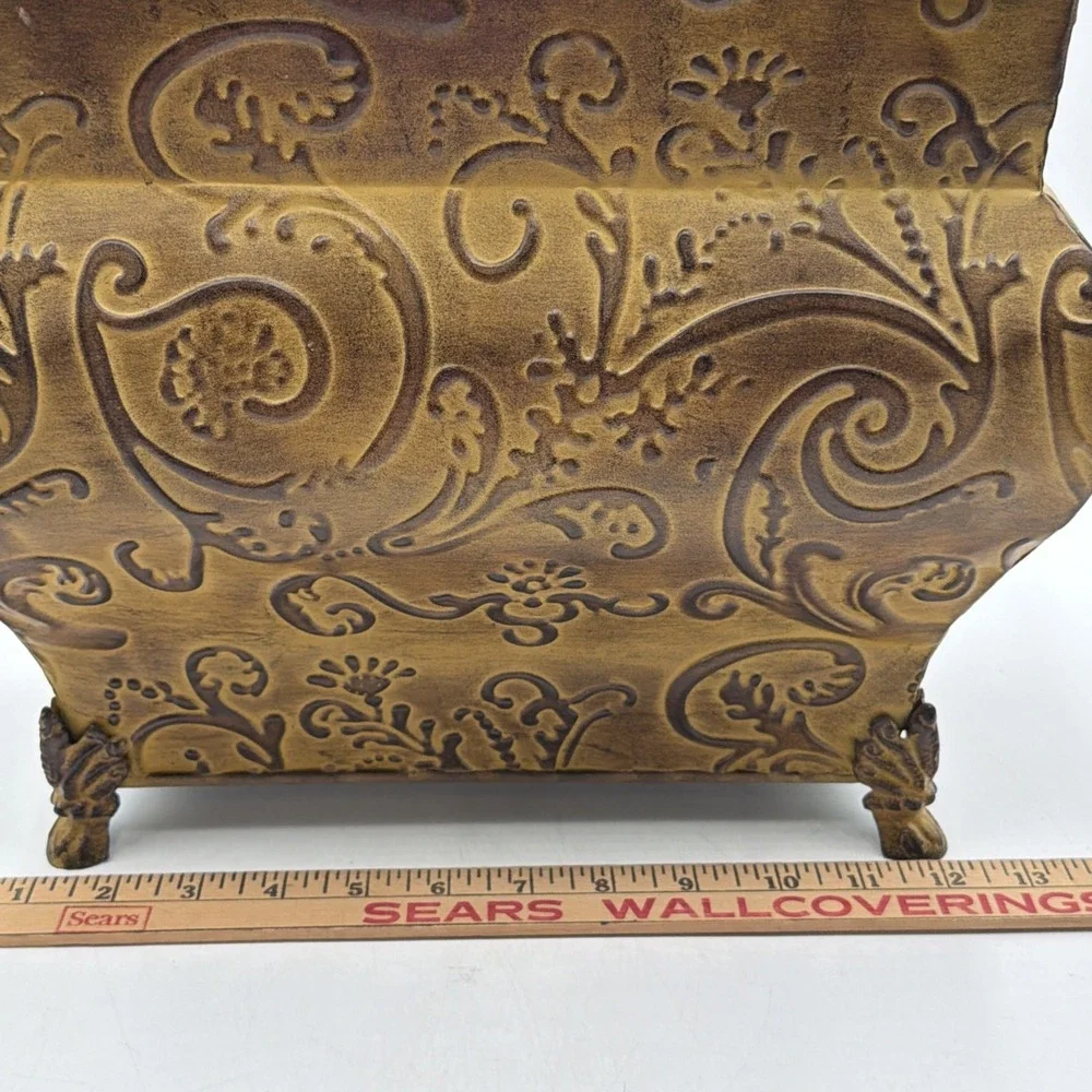 Vintage Ornate Tuscan Style Cachepot/Planter Mustard Gold Color French Style